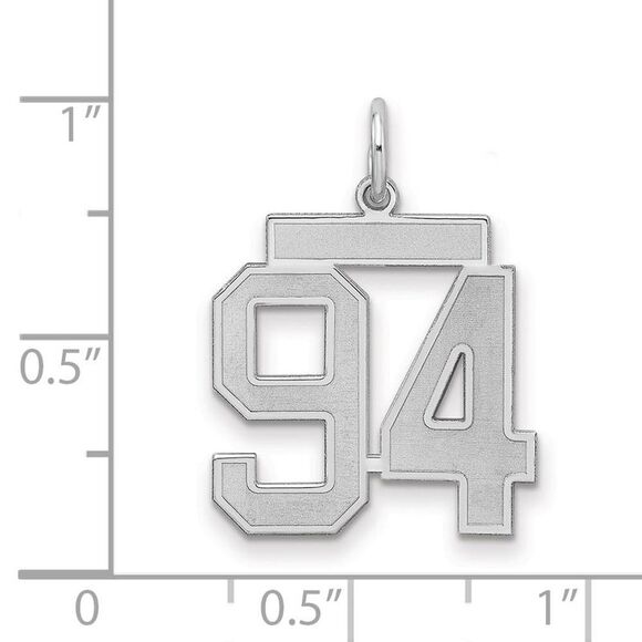Sterling Silver, Jersey Collection, Medium Number 94 Pendant